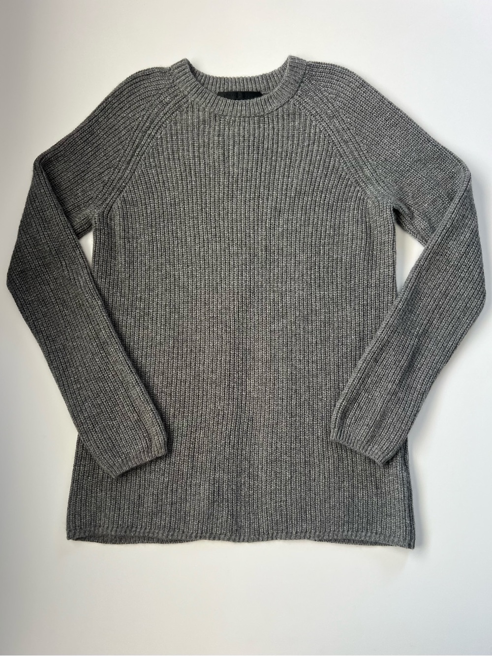 Jenni Kayne Cashmere Fisherman Back-Slit Ribbed Sweater
